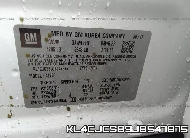 KL4CJCSB9JB547875 фото 10