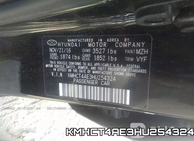KMHCT4AE3HU254324 фото 10