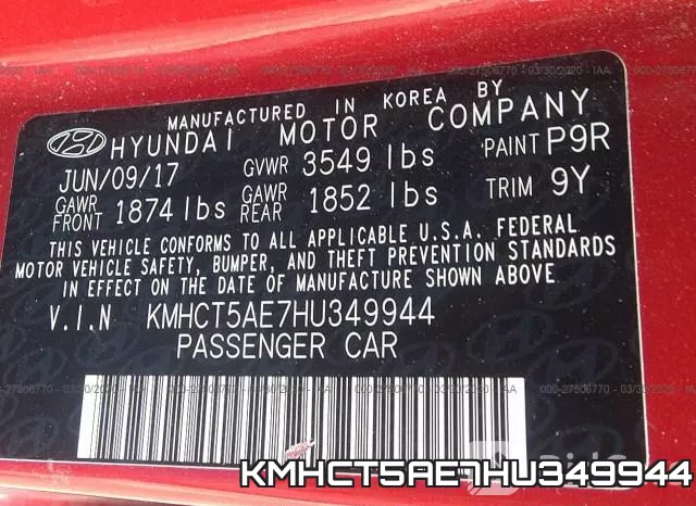 KMHCT5AE7HU349944 фото 10