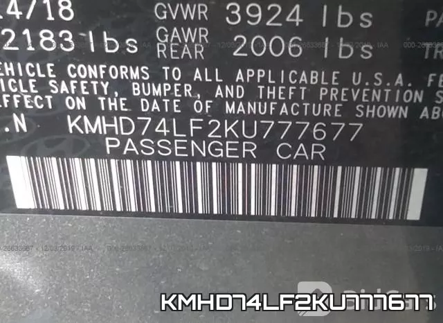 KMHD74LF2KU777677 фото 10