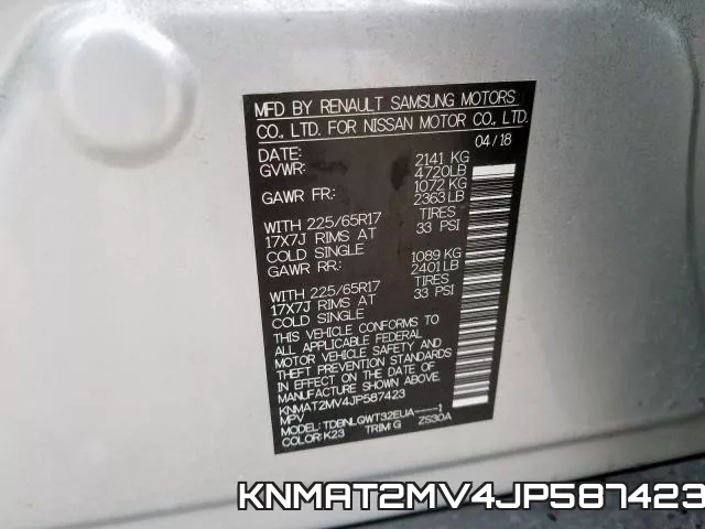 KNMAT2MV4JP587423 фото 2