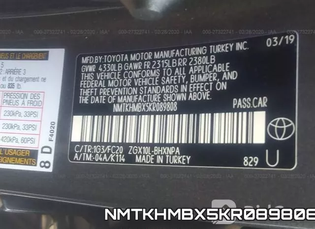 NMTKHMBX5KR089808 фото 10
