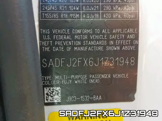 SADFJ2FX6J1Z31948 фото 2