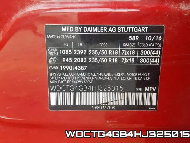 WDCTG4GB4HJ325015 фото 2