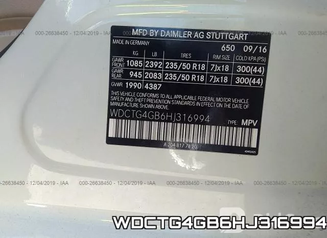 WDCTG4GB6HJ316994 фото 10