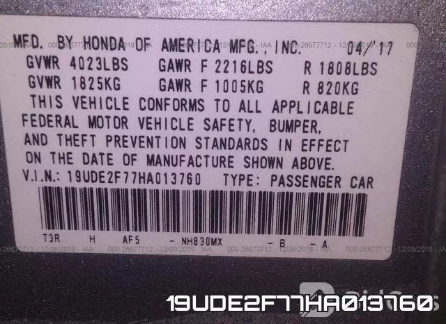 19UDE2F77HA013760 фото 10