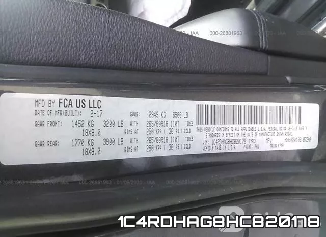 1C4RDHAG8HC820178 фото 10