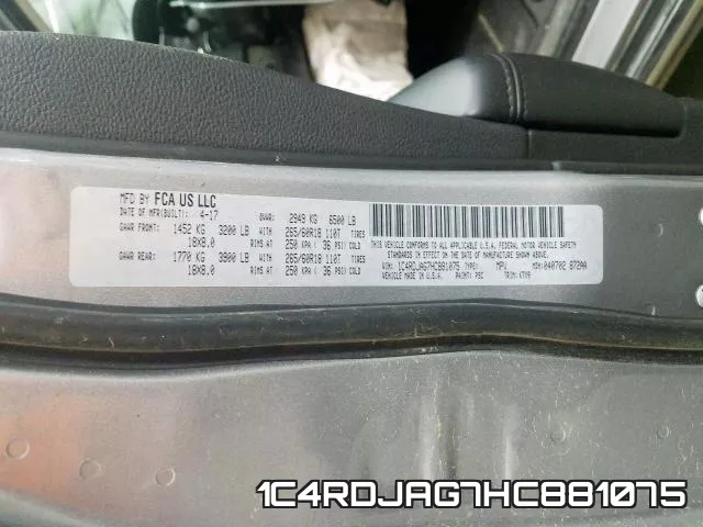 1C4RDJAG7HC881075 фото 2