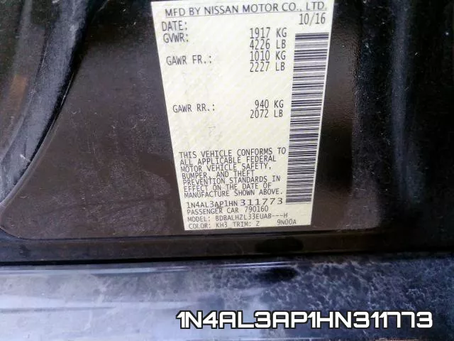 1N4AL3AP1HN311773 фото 2