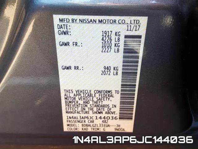 1N4AL3AP6JC144036 фото 2