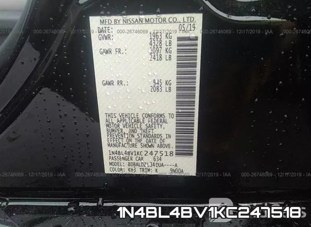 1N4BL4BV1KC247518 фото 10