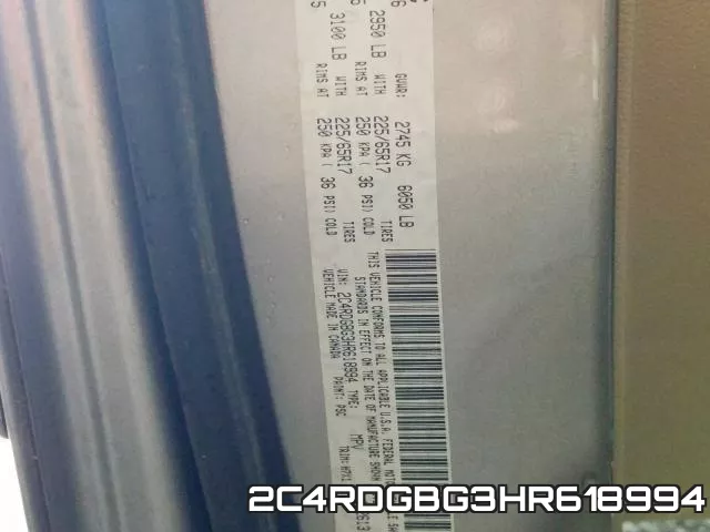 2C4RDGBG3HR618994 фото 2