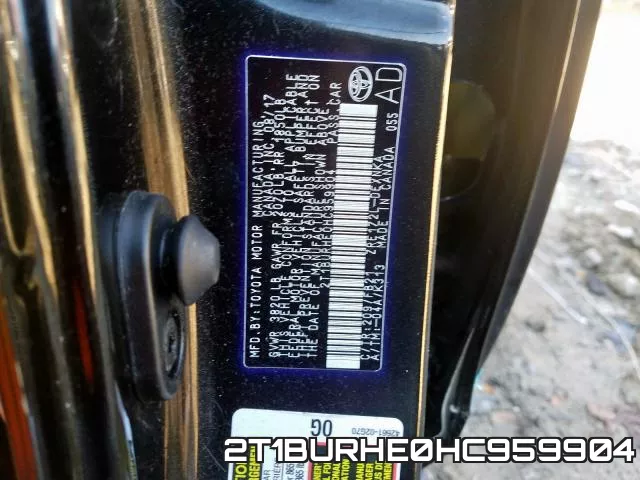 2T1BURHE0HC959904 фото 2