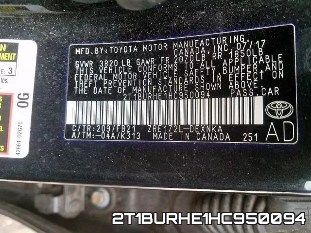 2T1BURHE1HC950094 фото 2