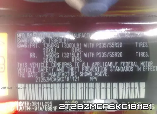 2T2BZMCA6KC181121 фото 10