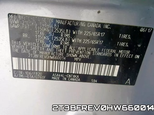 2T3BFREV0HW660014 фото 2