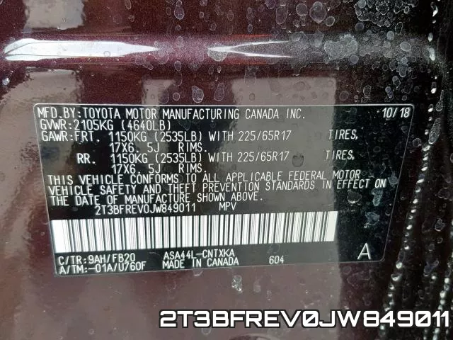2T3BFREV0JW849011 фото 2
