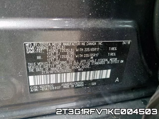 2T3G1RFV7KC004503 фото 2