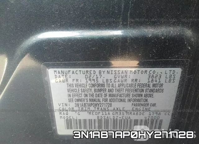 3N1AB7AP0HY271728 фото 10
