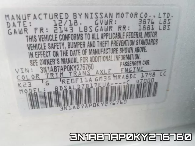 3N1AB7AP0KY276760 фото 2