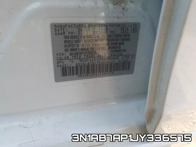 3N1AB7AP1JY336575 фото 2