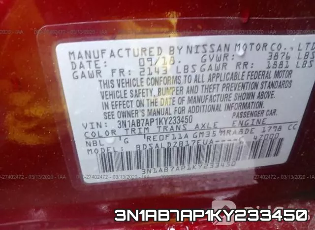 3N1AB7AP1KY233450 фото 10