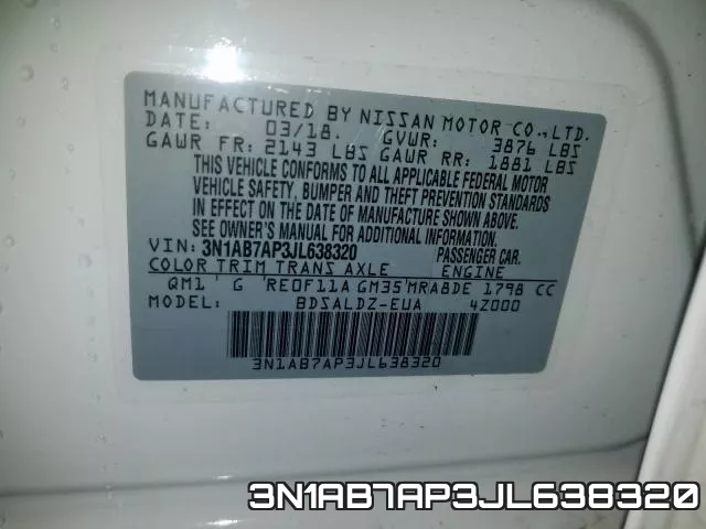 3N1AB7AP3JL638320 фото 2