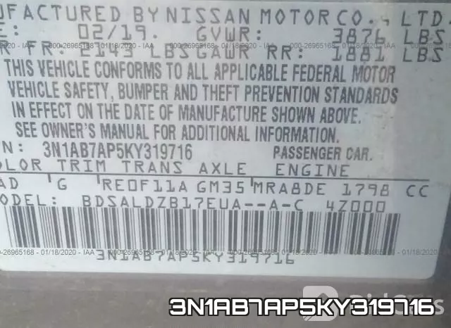 3N1AB7AP5KY319716 фото 10