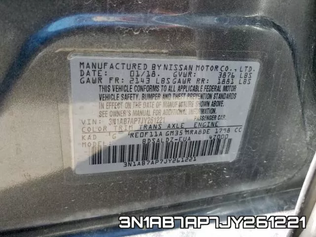 3N1AB7AP7JY261221 фото 2