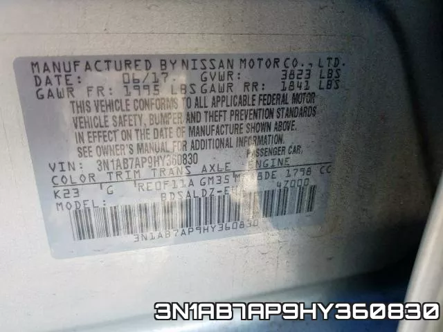 3N1AB7AP9HY360830 фото 2