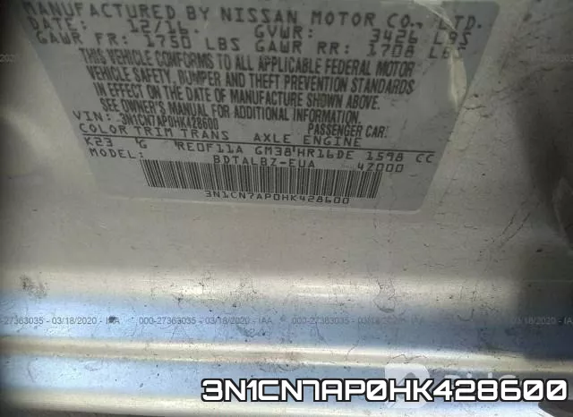 3N1CN7AP0HK428600 фото 10