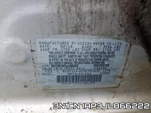 3N1CN7AP3JL866222 фото 2