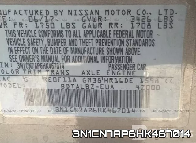 3N1CN7AP6HK467014 фото 10