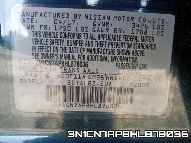 3N1CN7AP8HL878036 фото 2