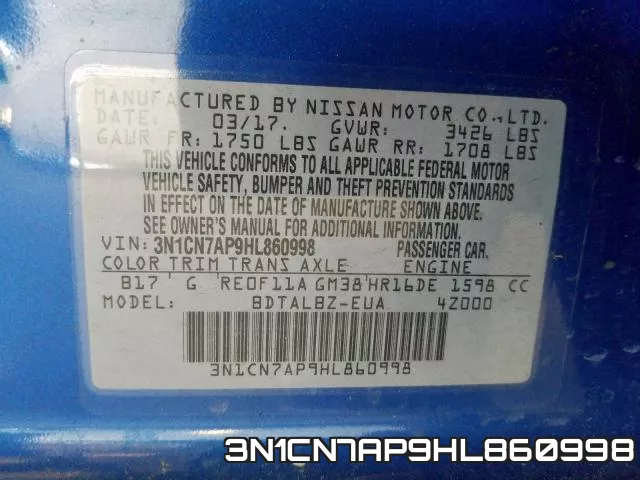 3N1CN7AP9HL860998 фото 2