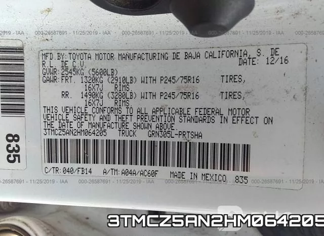 3TMCZ5AN2HM064205 фото 10