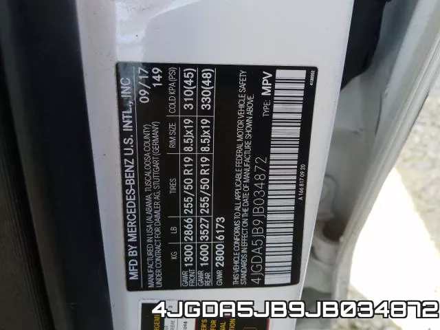 4JGDA5JB9JB034872 фото 2