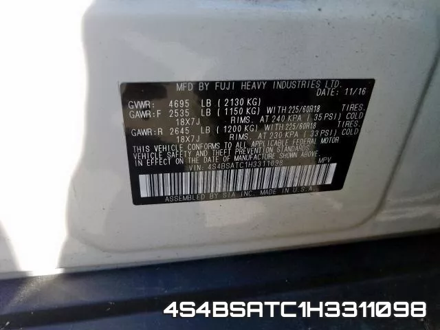 4S4BSATC1H3311098 фото 2