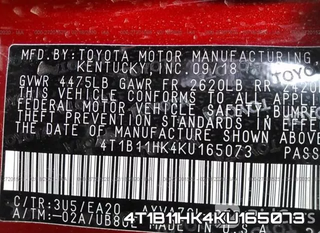 4T1B11HK4KU165073 фото 10