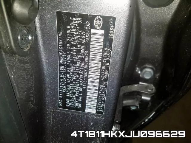 4T1B11HKXJU096629 фото 2