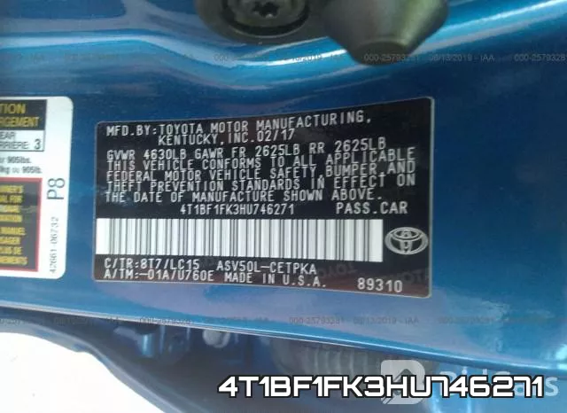 4T1BF1FK3HU746271 фото 10