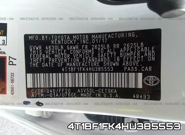 4T1BF1FK4HU385553 фото 10