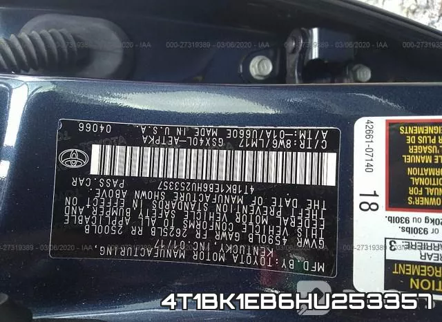4T1BK1EB6HU253357 фото 10