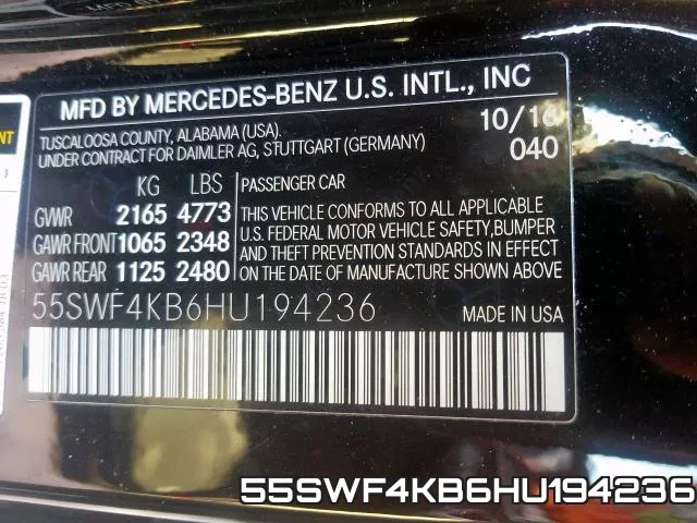 55SWF4KB6HU194236 фото 2