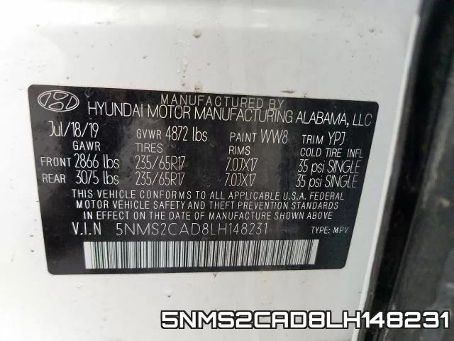 5NMS2CAD8LH148231 фото 2