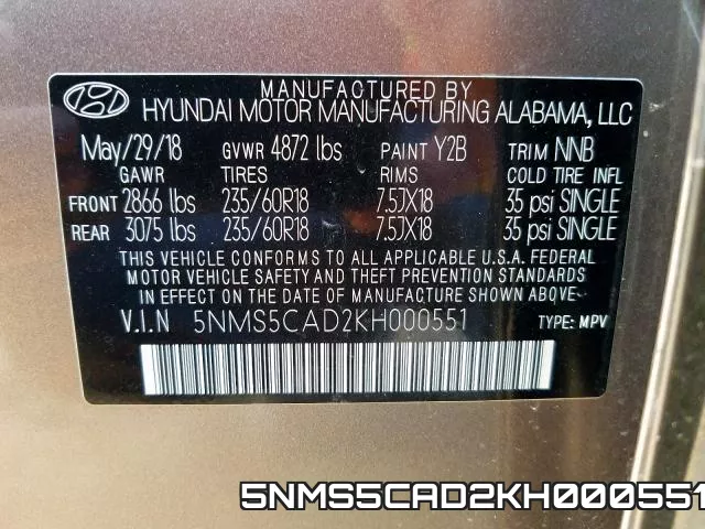 5NMS5CAD2KH000551 фото 2