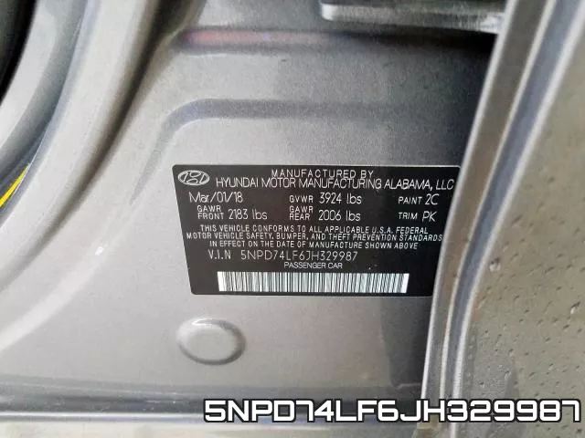 5NPD74LF6JH329987 фото 2