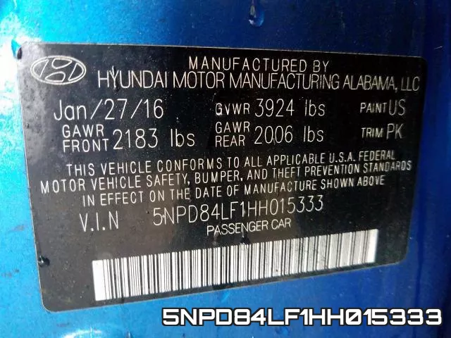 5NPD84LF1HH015333 фото 2
