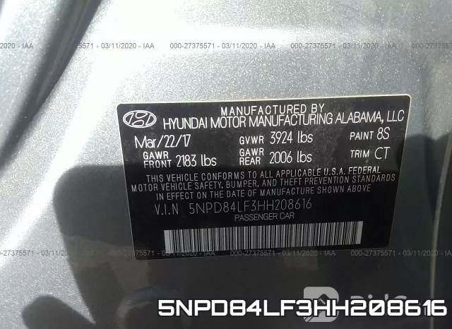 5NPD84LF3HH208616 фото 10