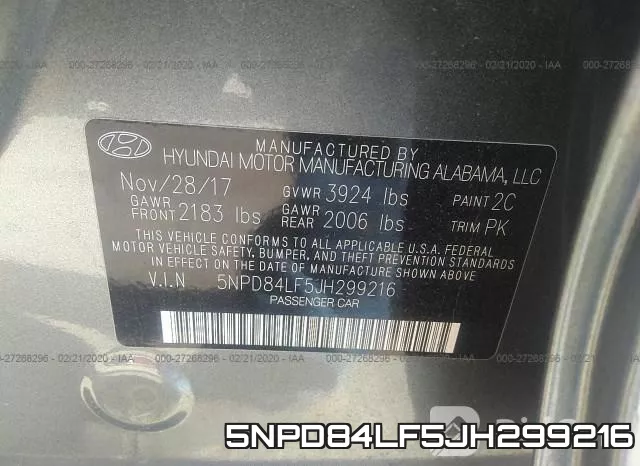 5NPD84LF5JH299216 фото 10